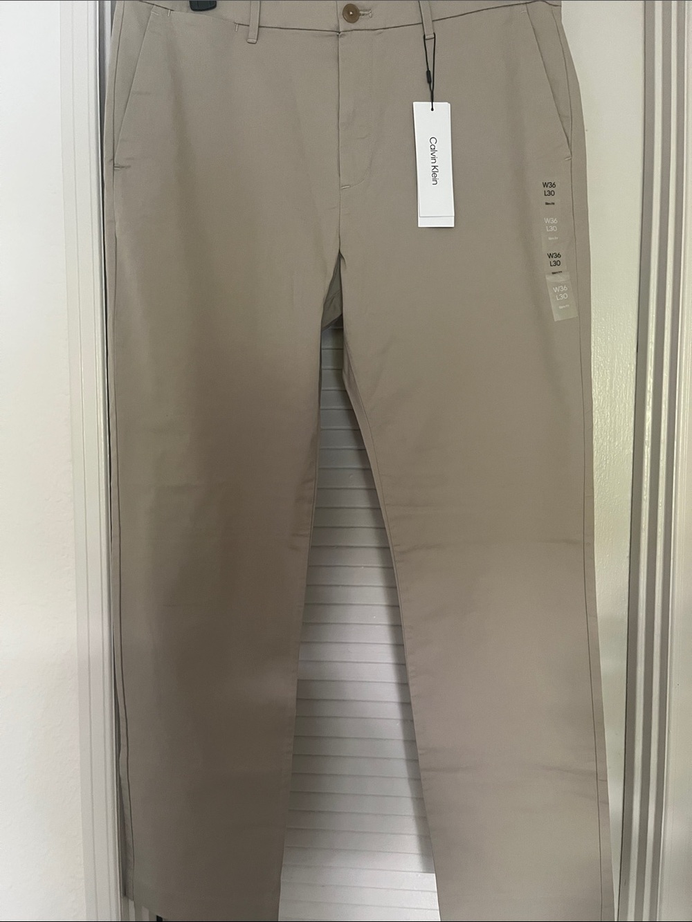 Calvin Klein Men's Tan Slim-Fit Chinos
